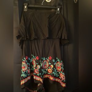 Boho strapless shorts romper